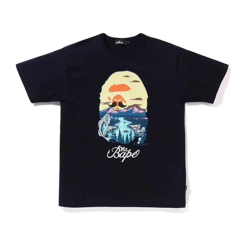 BAPE A Bathing Ape Tee Camouflage Ape Head — 5014黑色