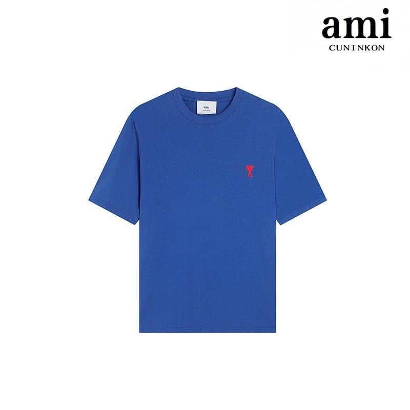 AMI Paris Cotton T-Shirt Red Heart Logo