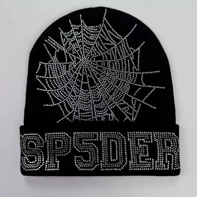 Sp5der Beanie Spiderweb Rhinestone