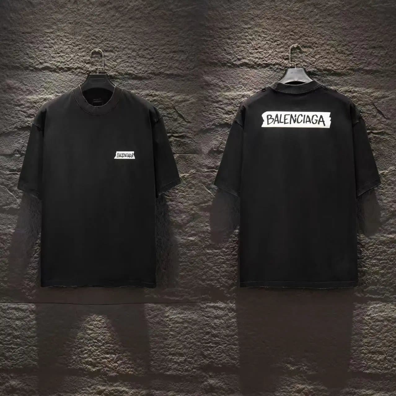 Balenciaga Logo T-Shirt Torn Tape Print