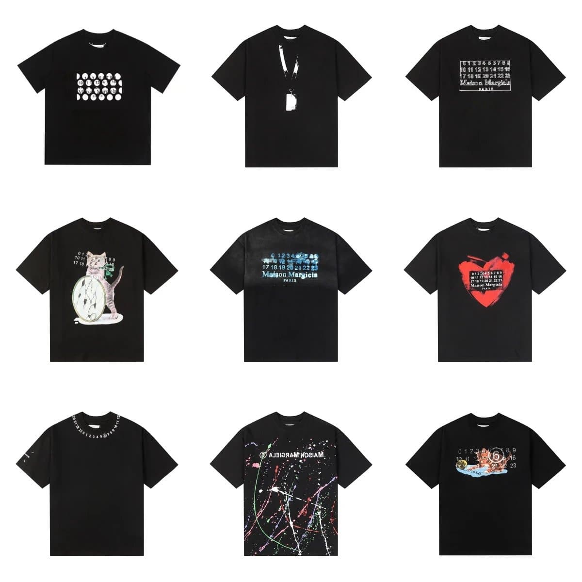 Maison Margiela Numbered Neck Tee White Numerals — M622黑色