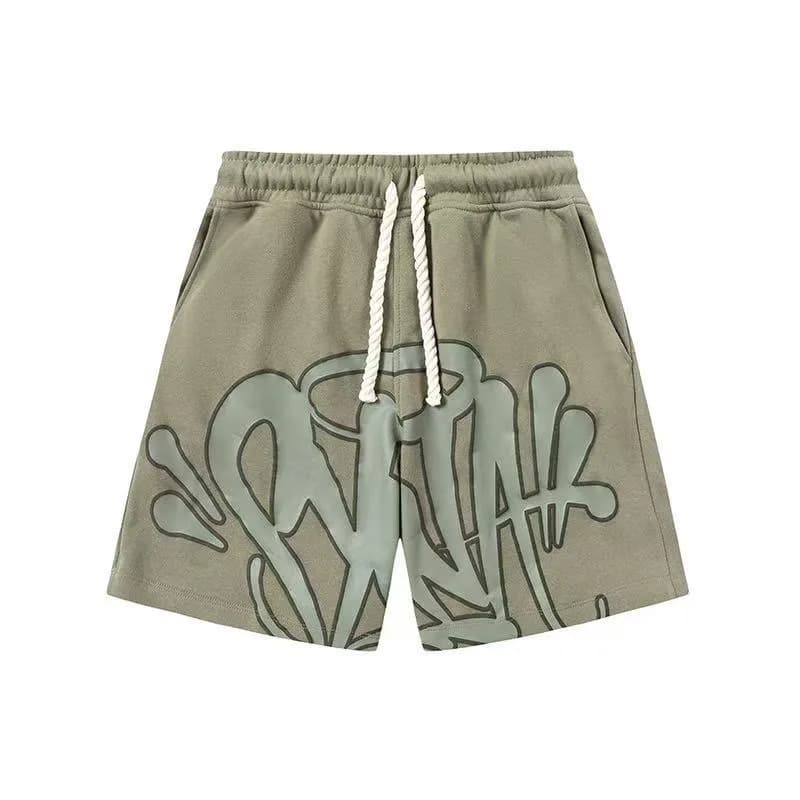 Travis Scott Joggers Graffiti Logo — 2426军绿色短裤