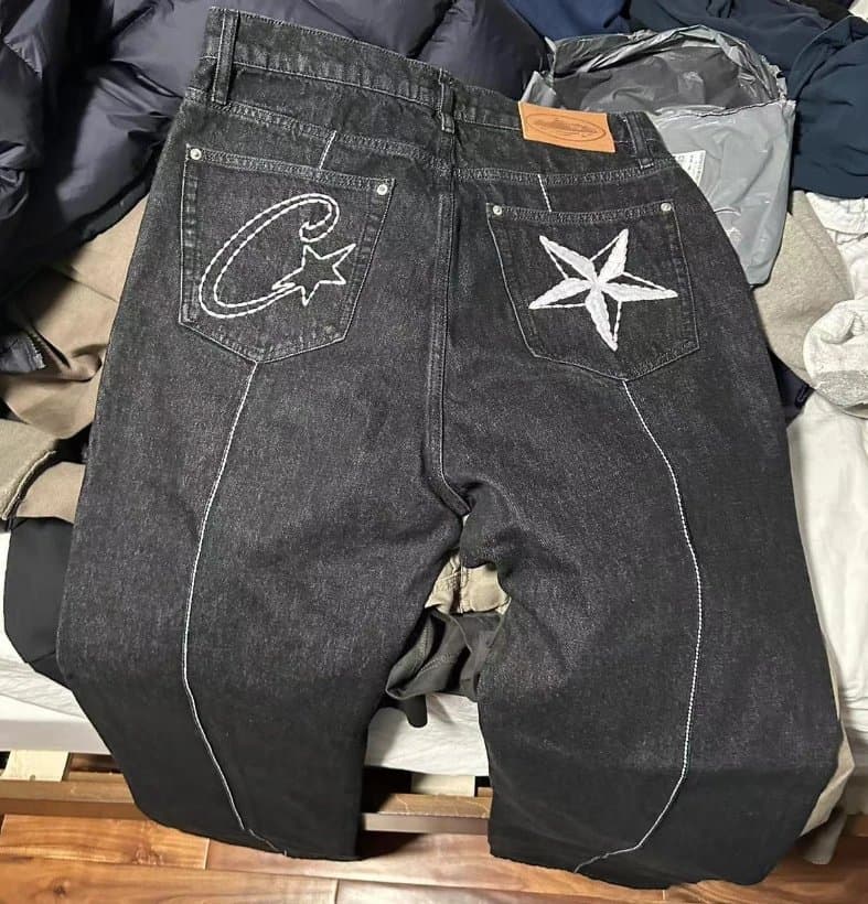 Levi's Straight Fit Jeans Script Logo — 8009黑