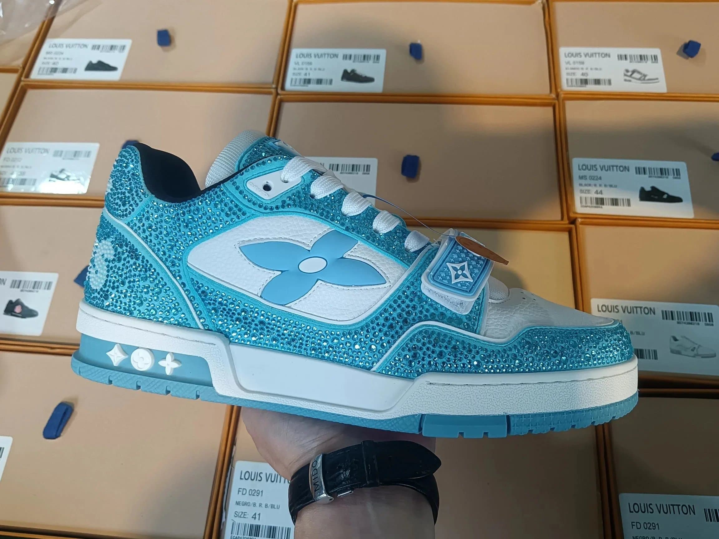 Louis Vuitton LV Trainer Monogram Flower — 烫钻魔术贴 sk824