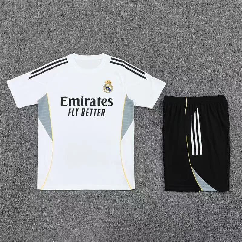 Adidas Real Madrid Training Set Dark Grey with Lime Accents — 2526皇马白色