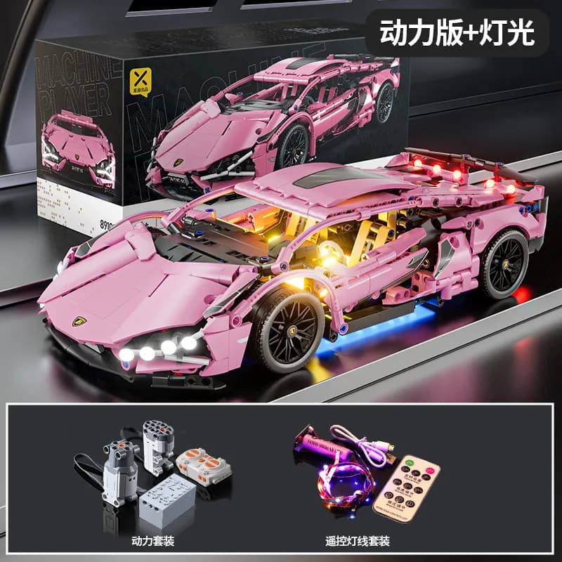 Sp5der Machine Player Static Display + Acrylic Case — Pink cow dynamic version + lighting group