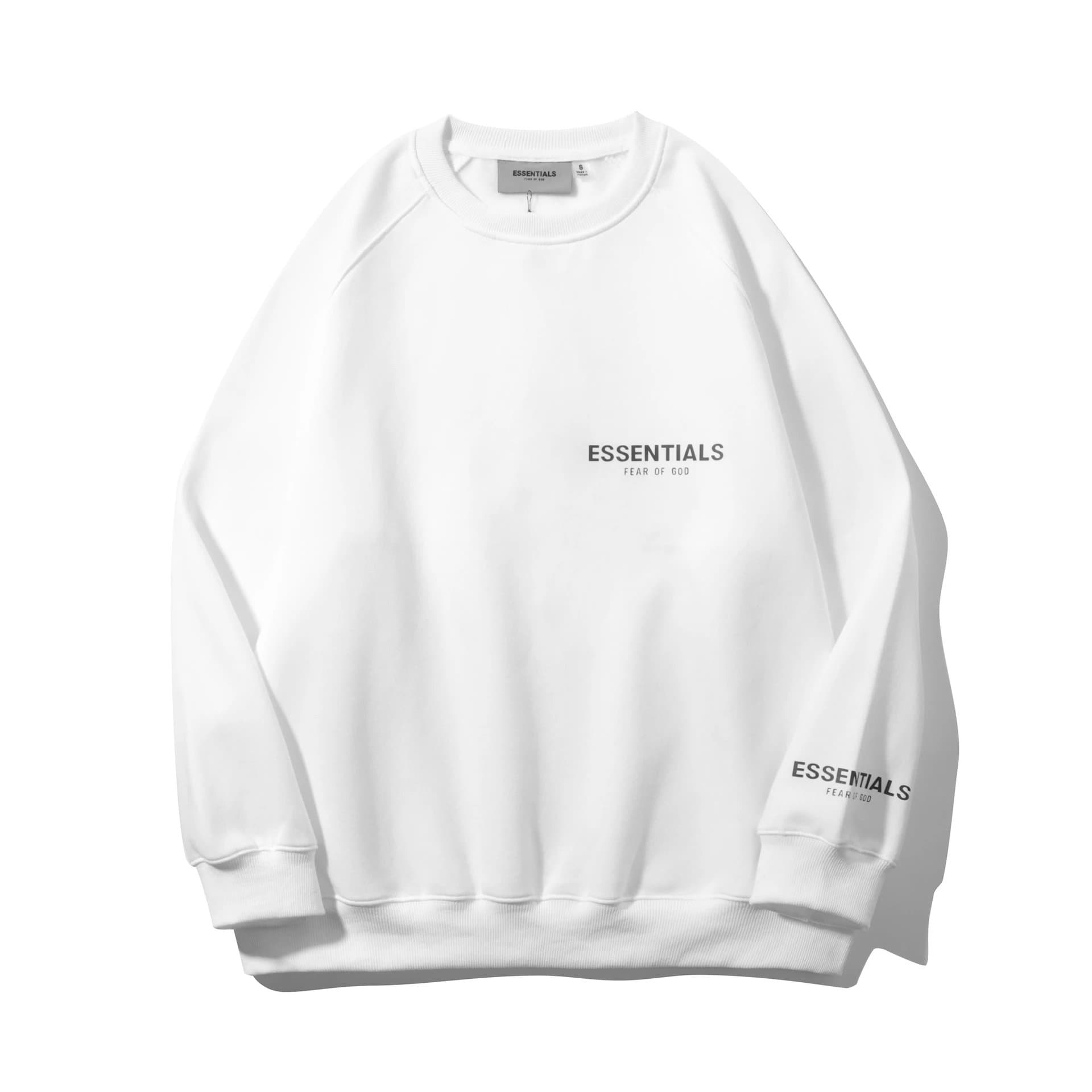 Fear of God Essentials Essentials Hoodie Logo Print — 小标圆领白色