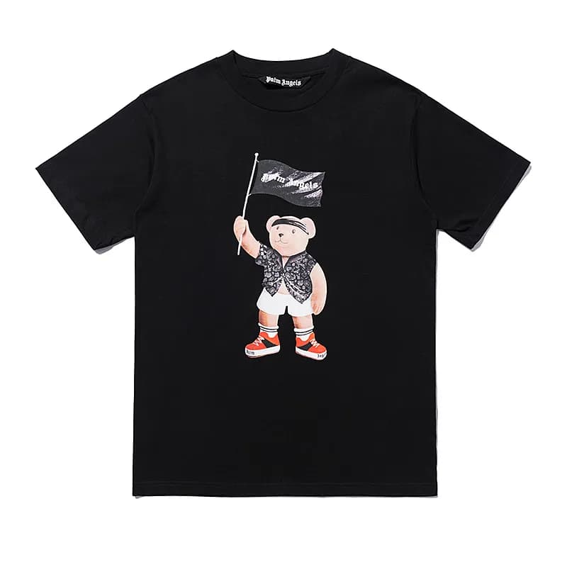 Palm Angels Graphic Tee Bear Flag Print