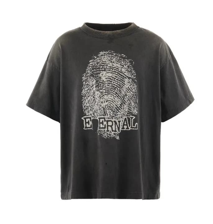 Saint Laurent Graphic T-Shirt Hate Saint Print — St966 model