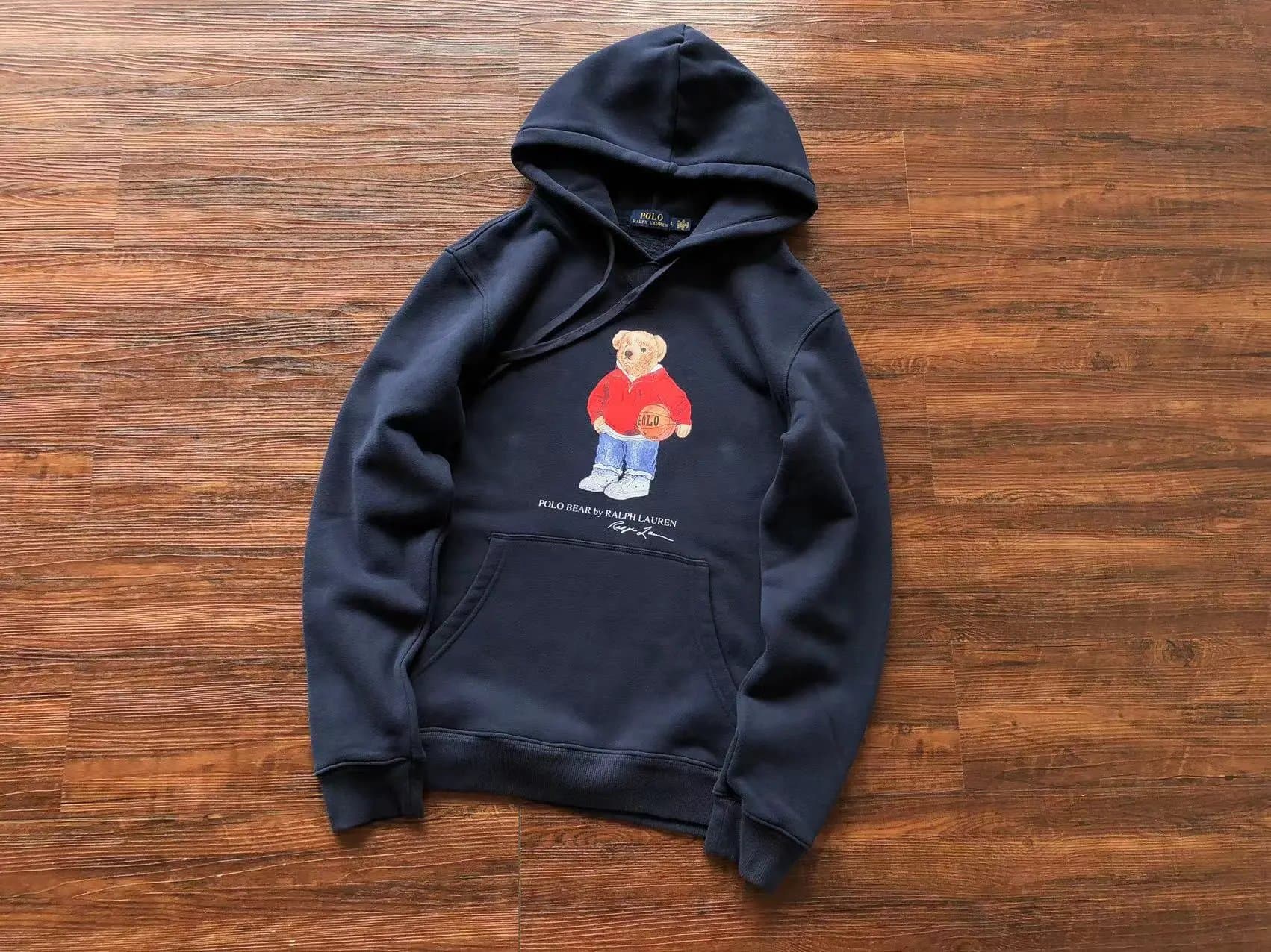 Polo Ralph Lauren Hooded Bomber Jacket Navy with Red Lining — 3