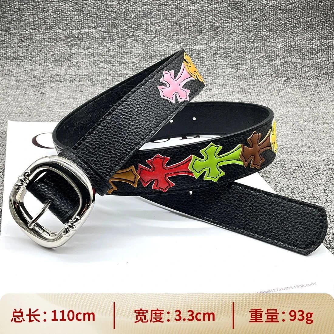 Chrome Hearts Eagle Cross Belt Studded — 【椭圆针扣110cm】彩色十字架腰带