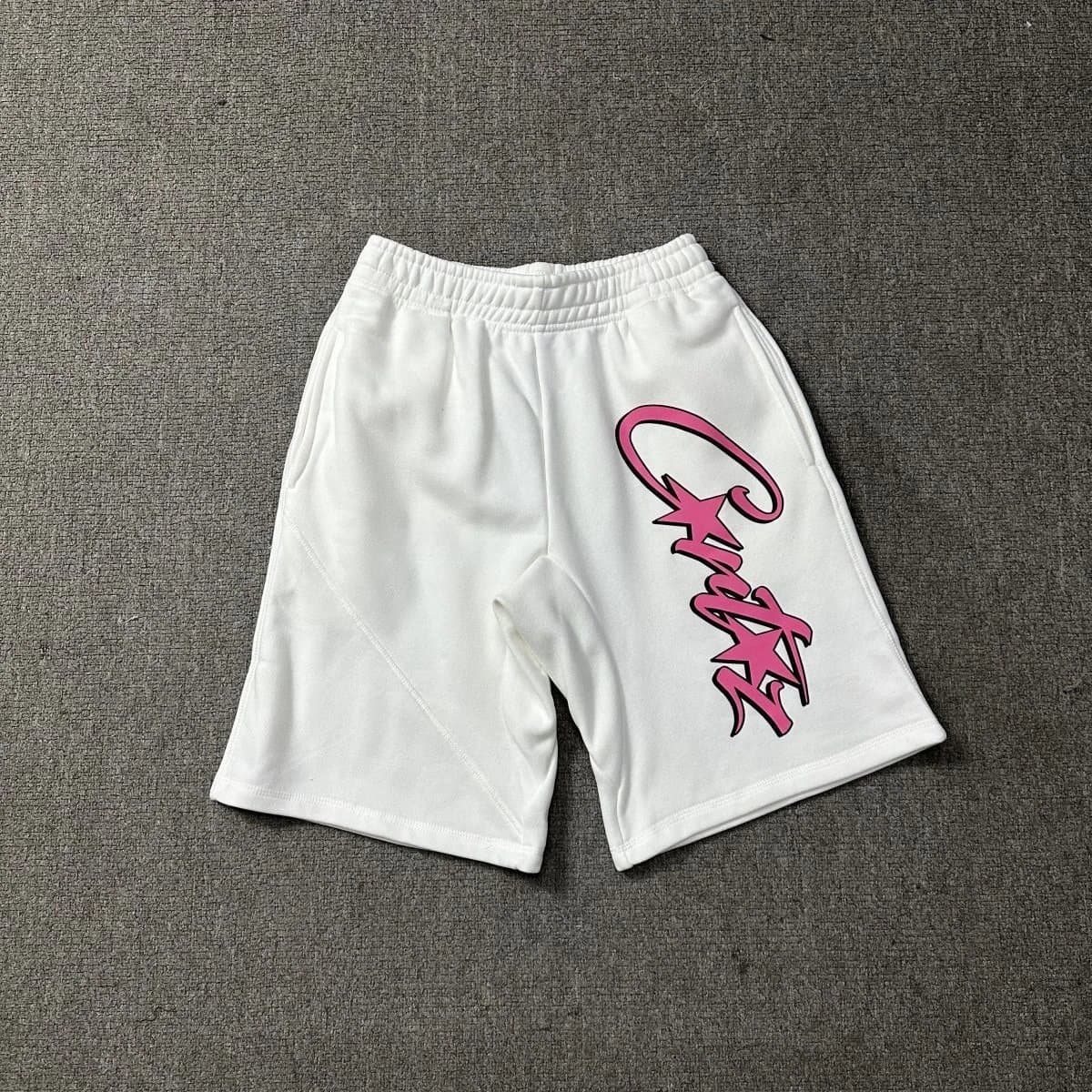 Corteiz Logo Shorts Pink Script