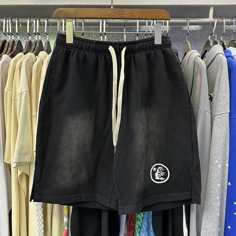 Hellstar Logo Shorts Distressed Logo — DK2HY0GR