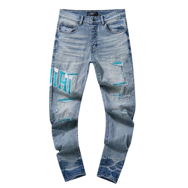 Amiri Distressed Jeans Logo Patch