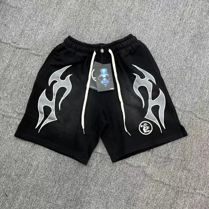 Sp5der Flame Shorts Silver Flame Print
