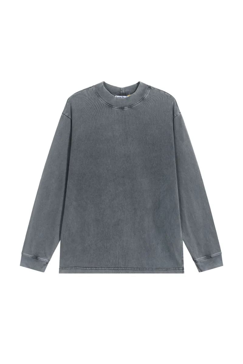 Cropped Zip-Up Jacket Leather Collar — 洗水黑（AC3289）