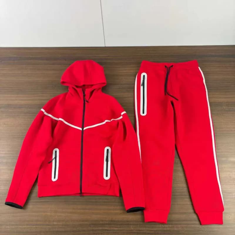Nike Tech Fleece Hoodie and Joggers University Red