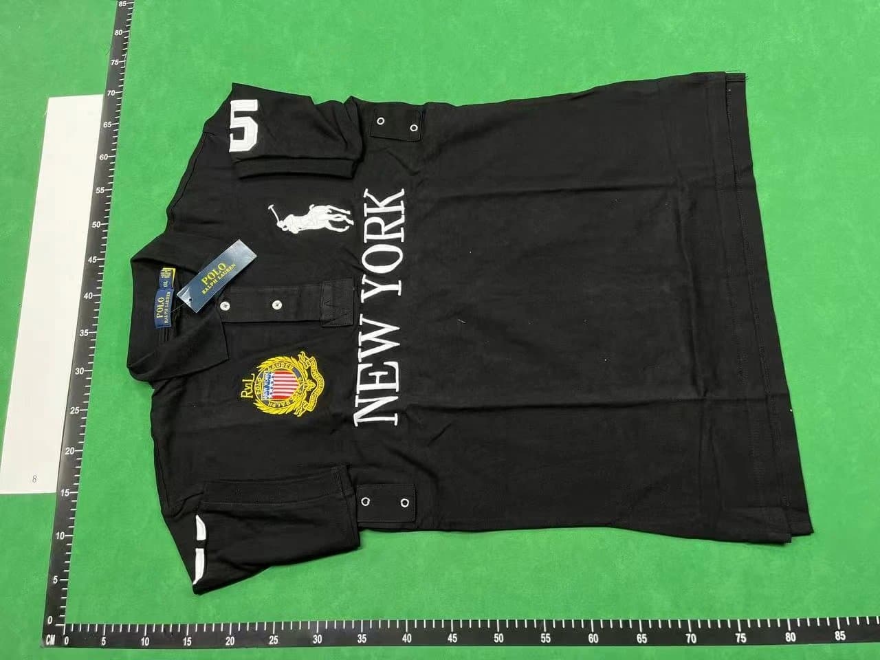 Polo Ralph Lauren Polo Tee USA Flag Patch — black-new york