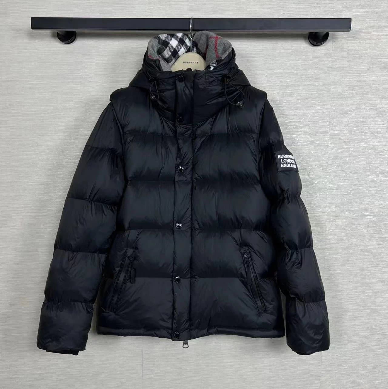 Burberry Puffer Jacket Checkered Hood Lining