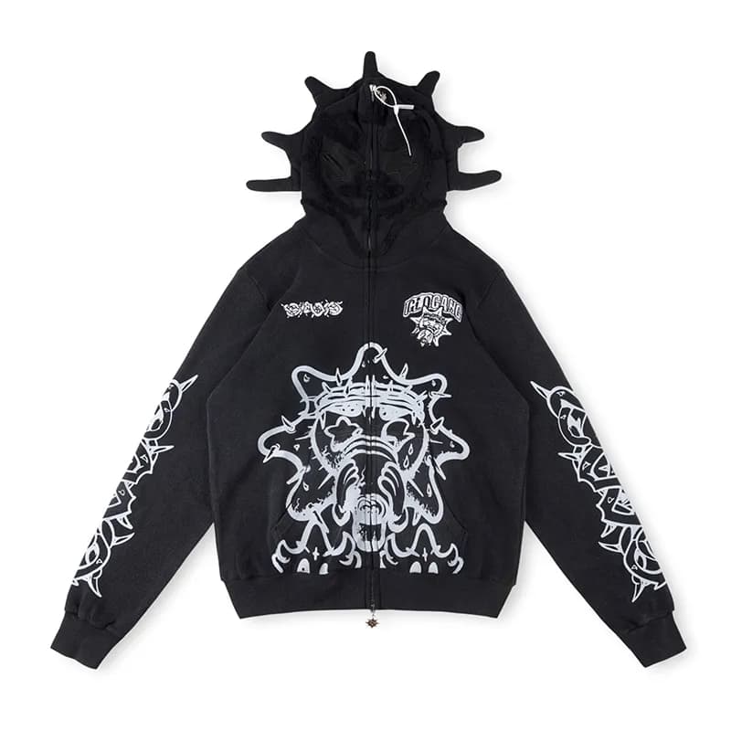 Hellstar Spiky Hoodie Thorn Crown Graphic