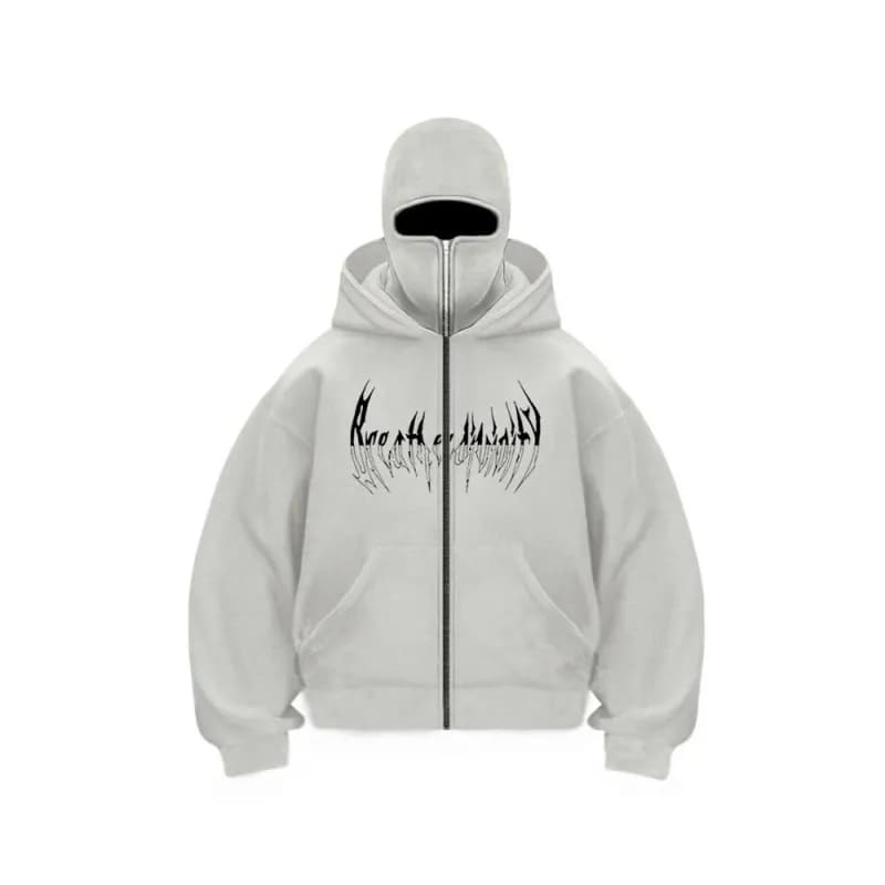 Rhude Zip-Up Hoodie Rage of Humanity Graphic