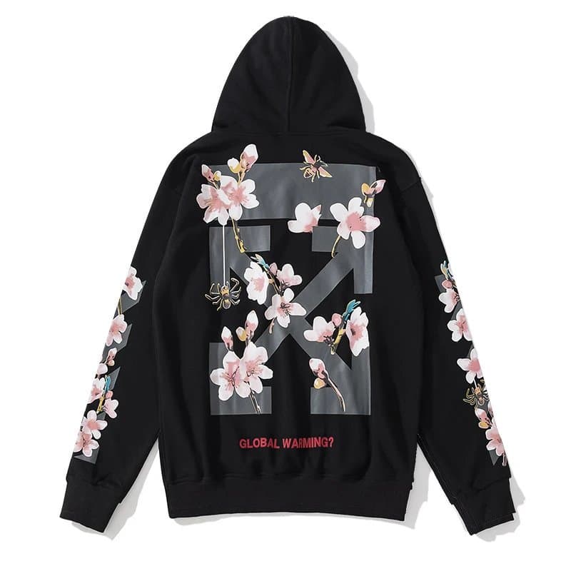 Off-White Hooded Sweatshirt Diagonal Arrow Print — 816黑色