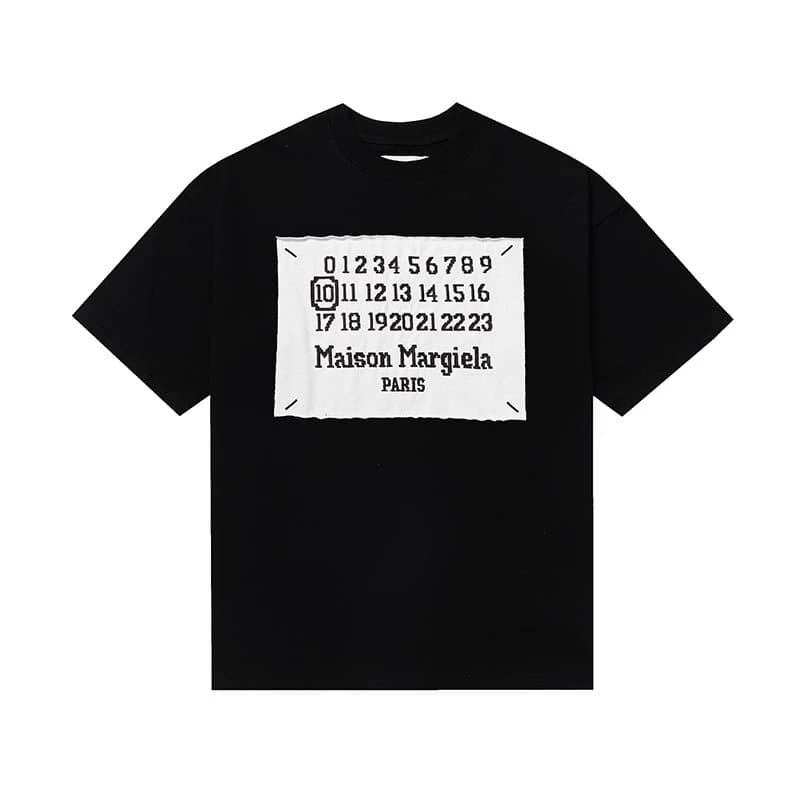 Maison Margiela Numbered Logo Tee Distressed Numeric Print — 16