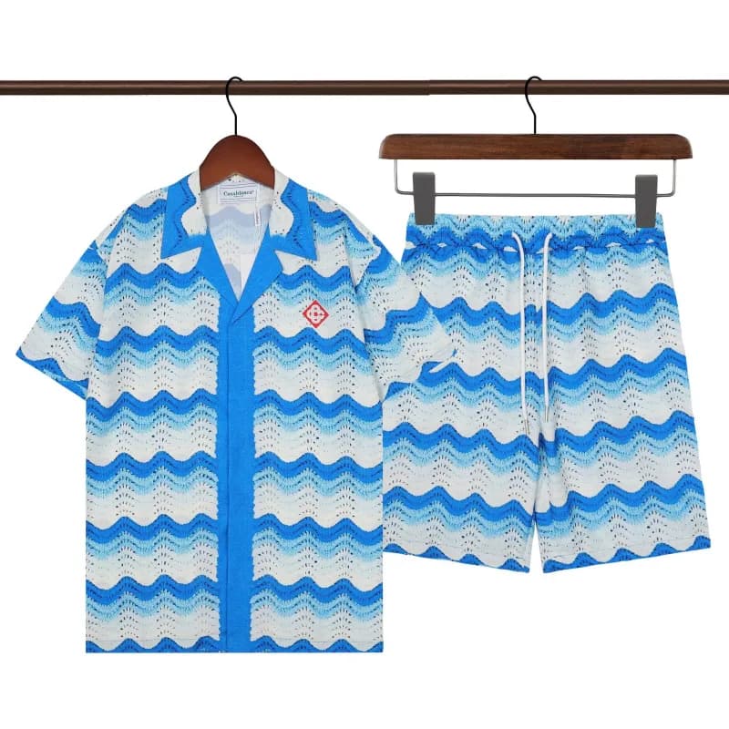 Prada Short-Sleeve Shirt Contrast Trim — Q225 set