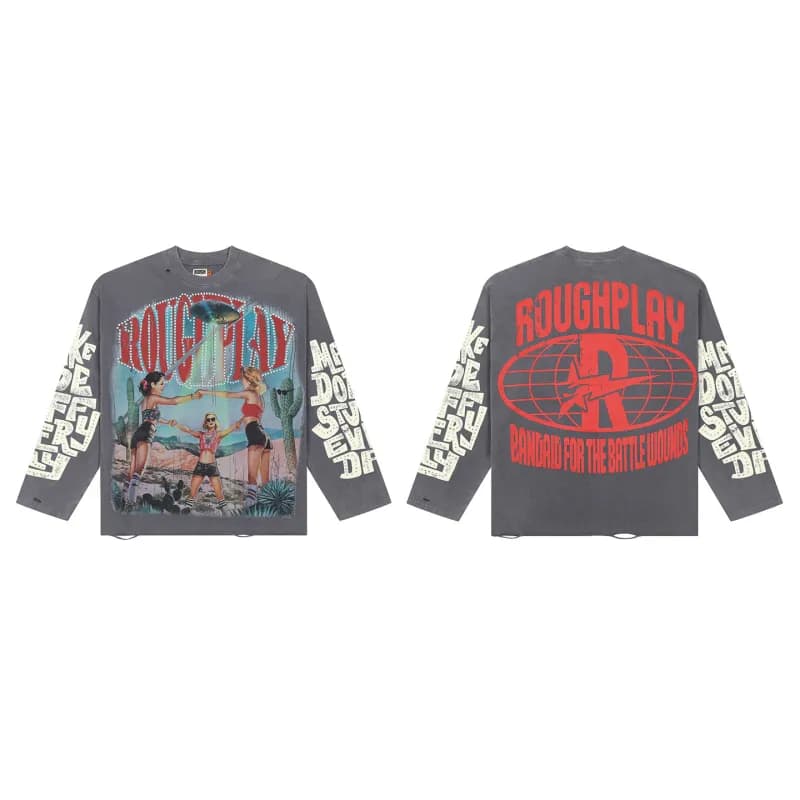 Long Sleeve Tee Roughplay Graphic Print