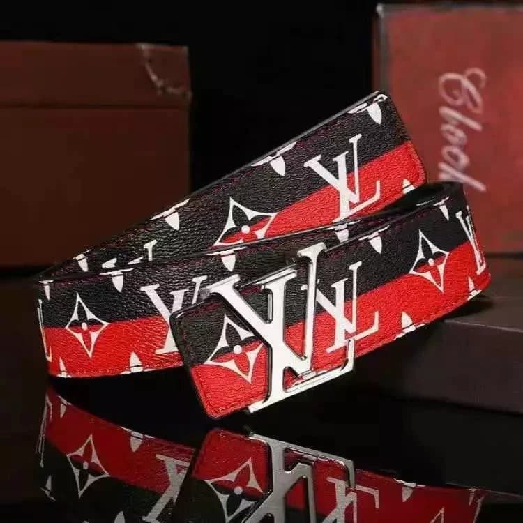 Louis Vuitton LV Belt Monogram Eclipse — 新款黑红银扣