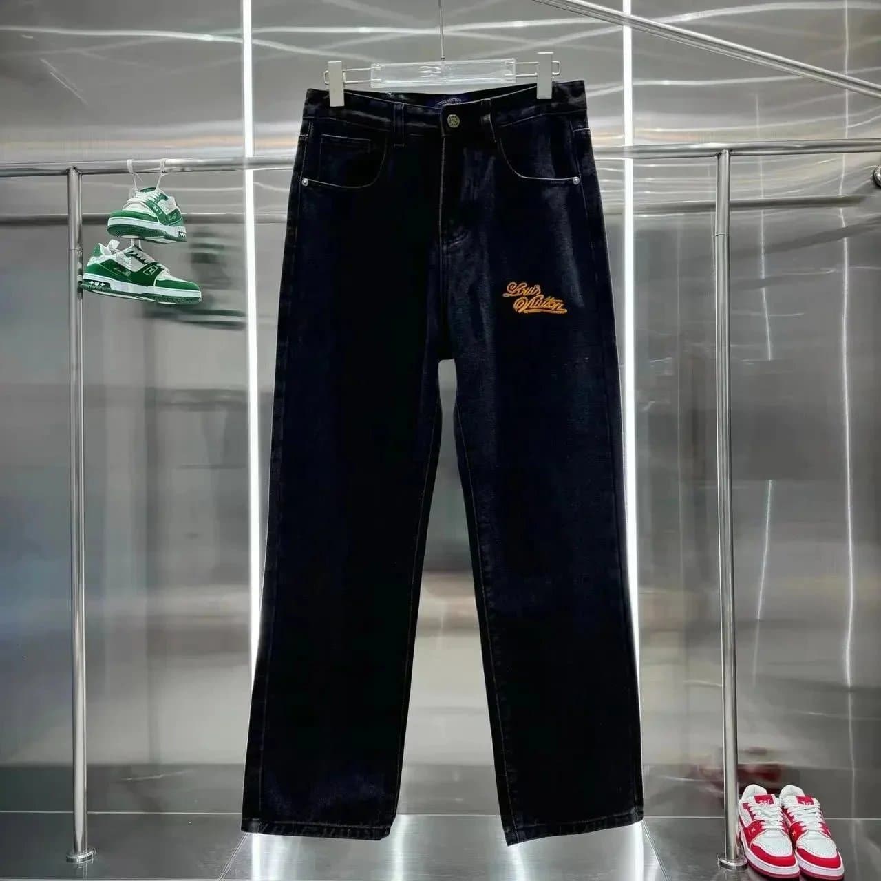 Louis Vuitton Denim Jeans Embroidered Logo