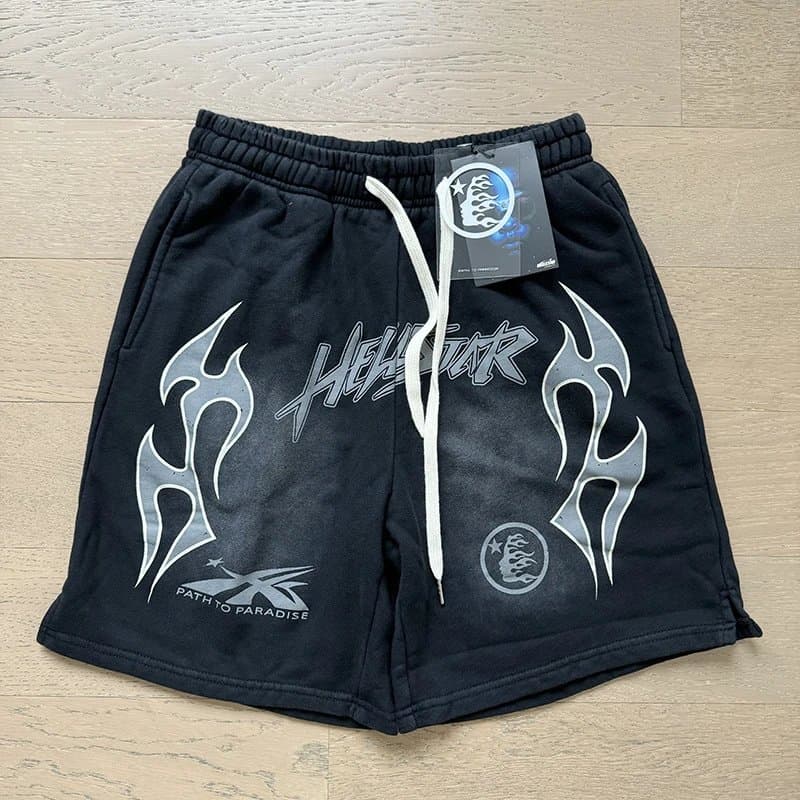 Hellstar Track Shorts Flame Logo — 701 黑色