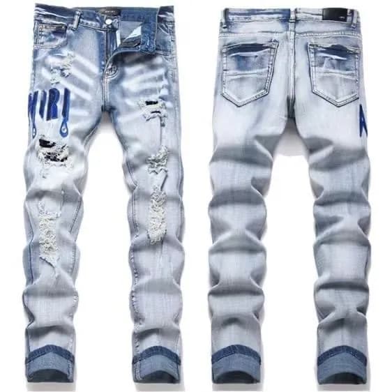 Amiri Distressed Patchwork Jeans Multi-Patch — M94