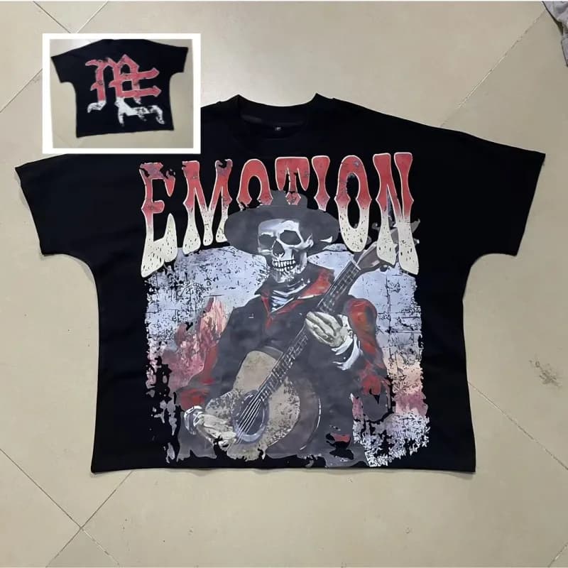 Pleasures Graphic Tee Skull Guitar Print