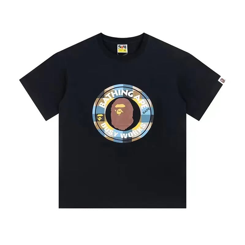 BAPE A Bathing Ape Tee College Logo — 72 黑蓝