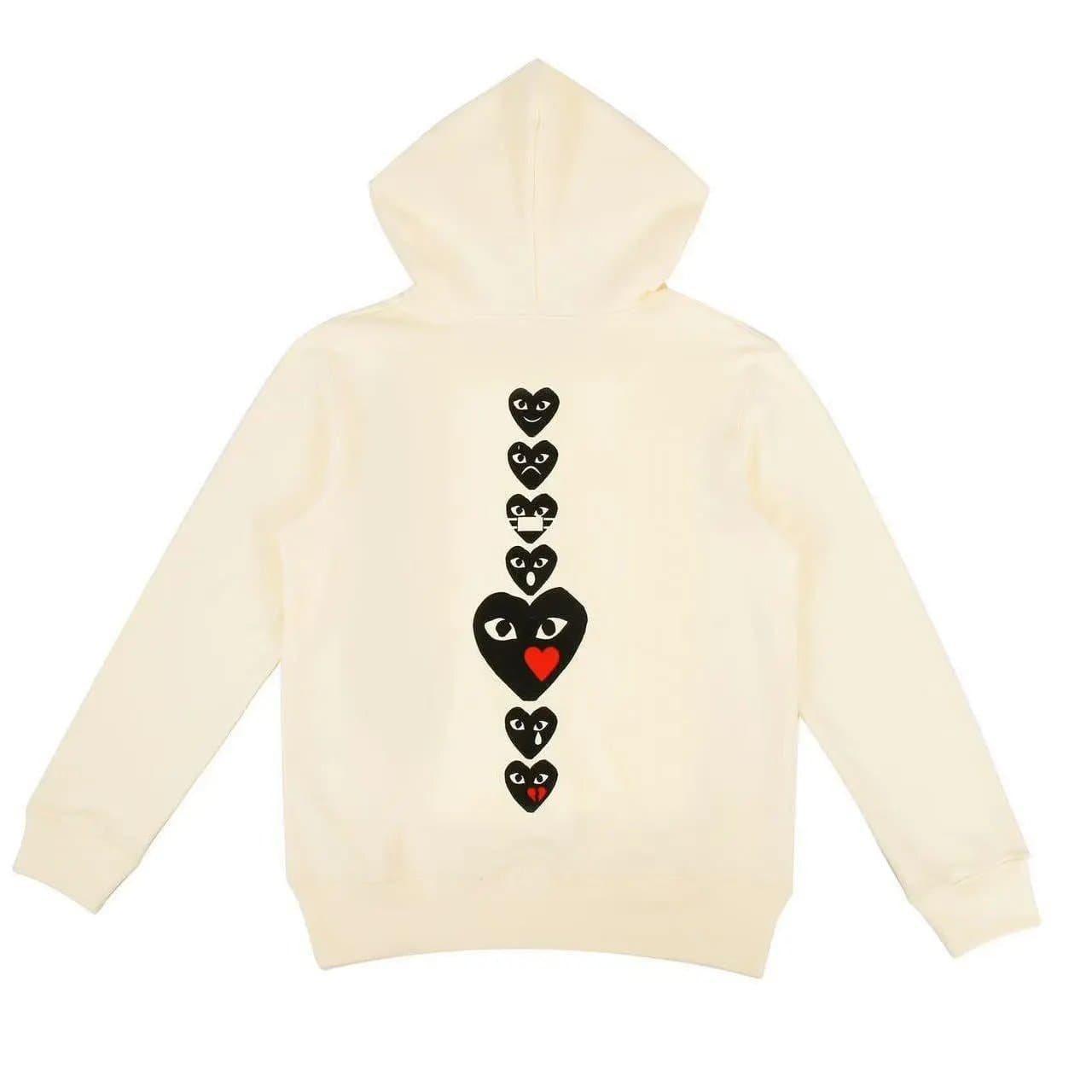 Comme des Garçons Zip-Up Hoodie Heart Stack Print