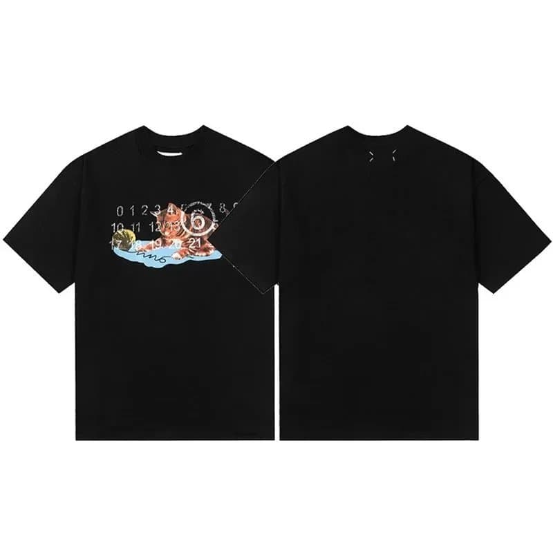 Maison Margiela Graphic Tee Cat Print with Numbers
