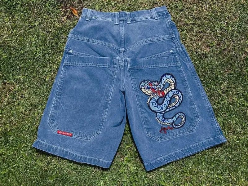 BAPE Denim Shorts Dragon 8 Ball Patch — 29