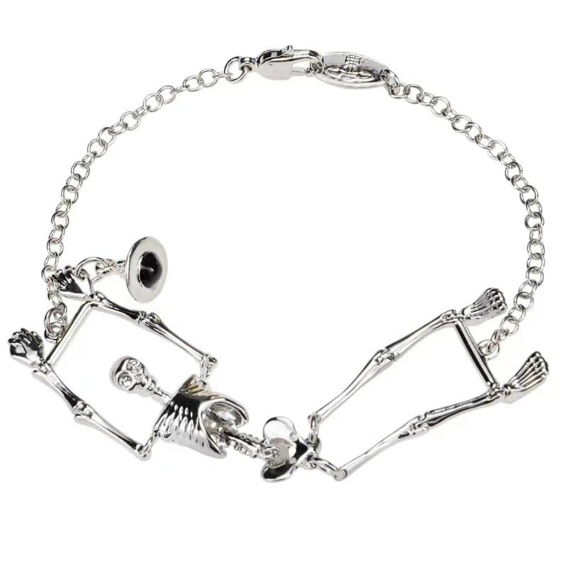 Chrome Hearts Skeleton Bracelet Gold Tone with Opal Accent — 银色骷髅