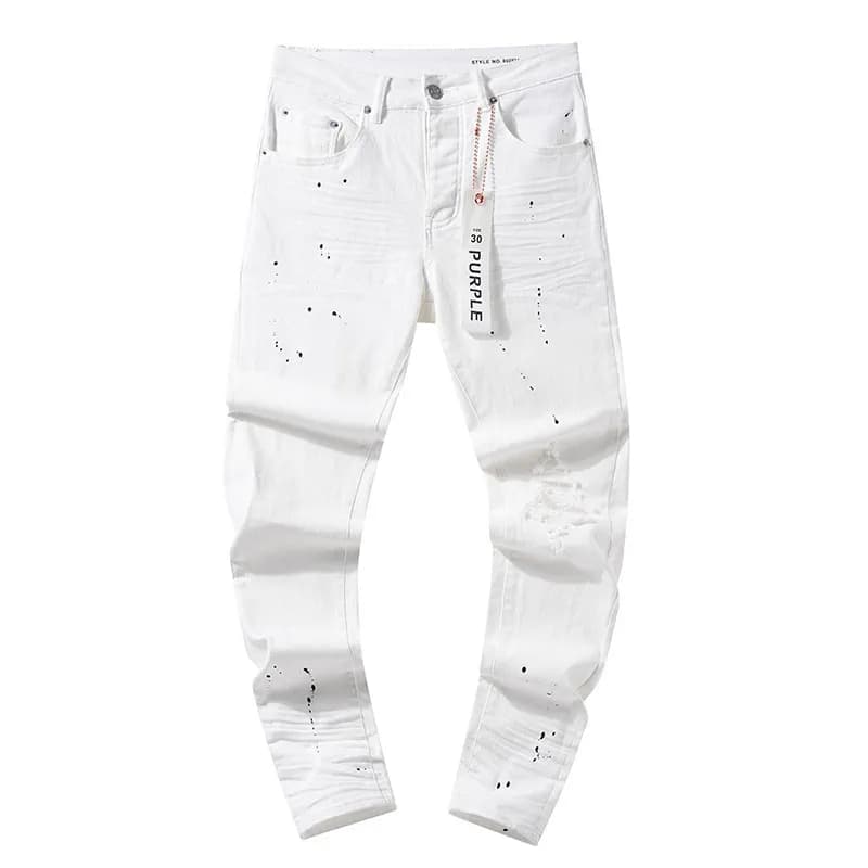 Distressed Patchwork Jeans Worn-in Wash with Contrast Patches — PU105