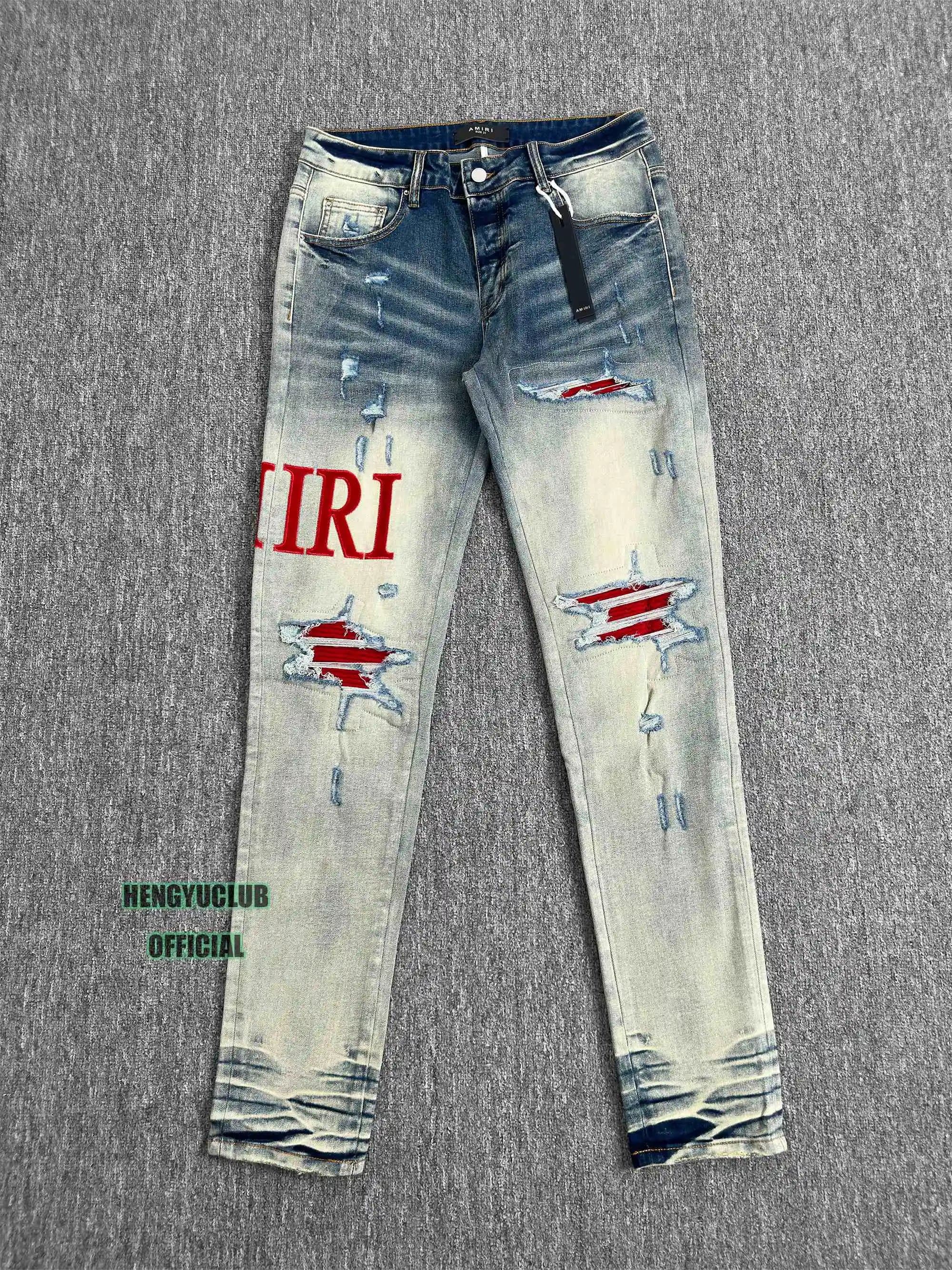 Amiri Distressed Slim Fit Jeans Black Destroyed — A34