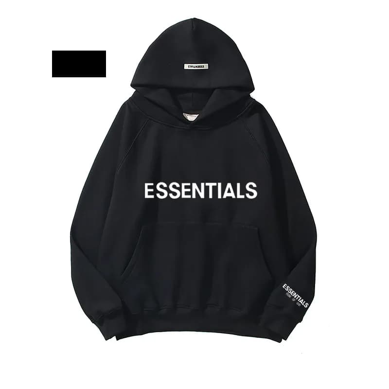 Fear of God Essentials Essentials Hoodie Logo Print — 6 黑色白字母