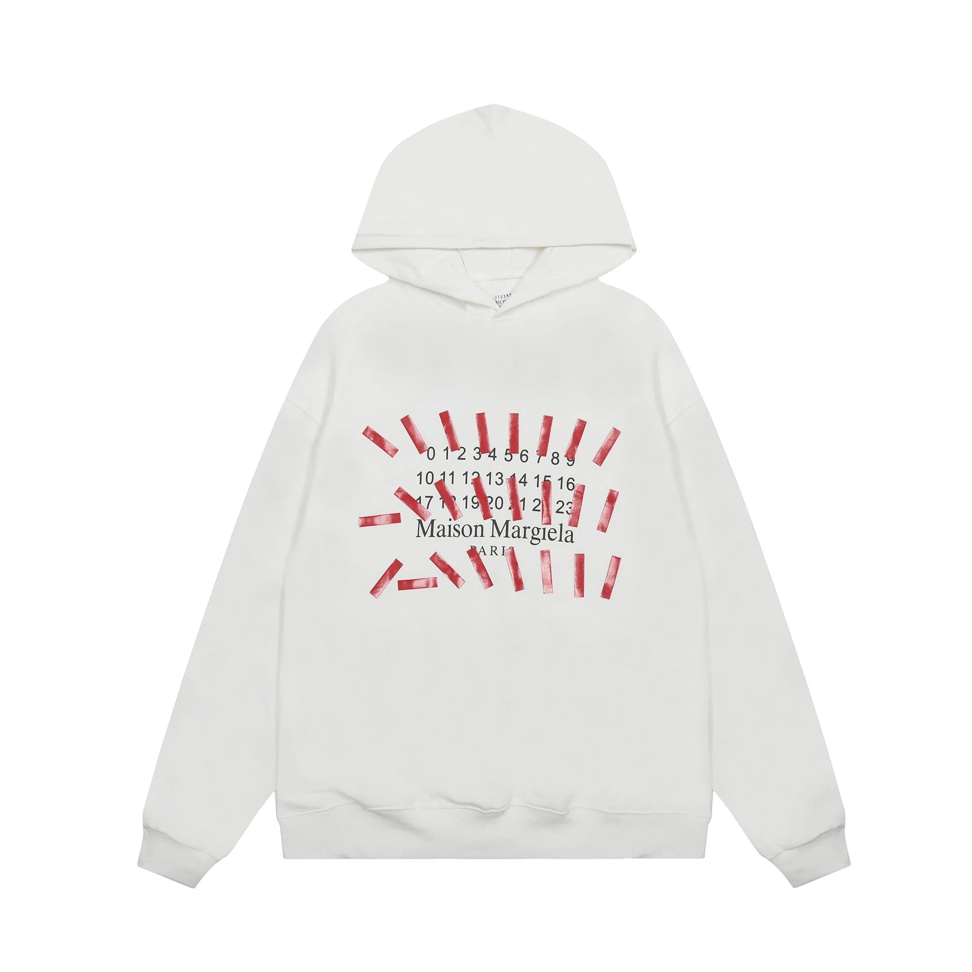 Maison Margiela Hooded Sweatshirt Number Tape Print
