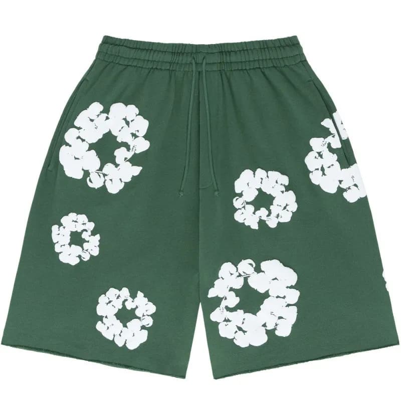 Balenciaga Printed Set Floral Graphic — 发泡8611墨绿色短裤