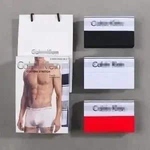 Calvin Klein Boxer Briefs 3-Pack Luxe — 黑+红+白  3条装