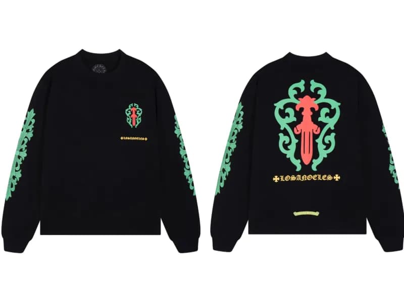 Chrome Hearts Long-Sleeve Crewneck Cross Dagger Print