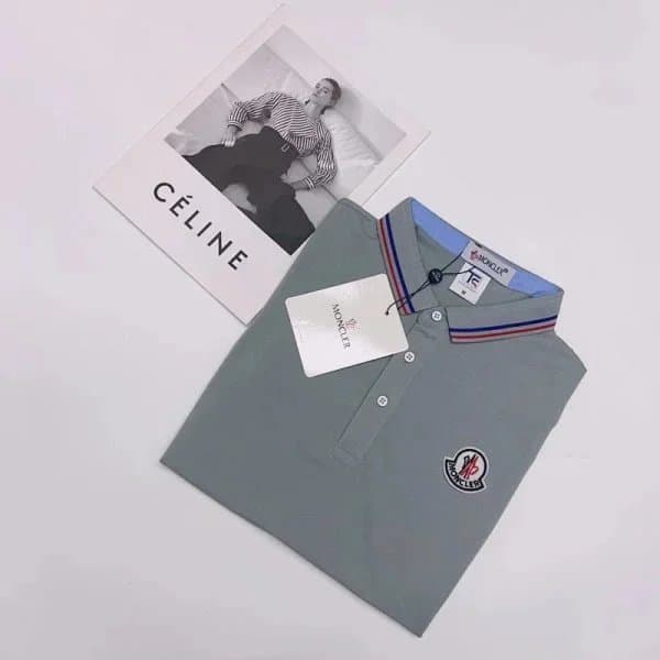 Prada Polo Shirt Triangular Logo — 灰色