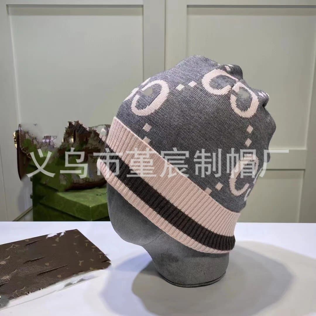 Gucci Knit Beanie GG Logo Intarsia