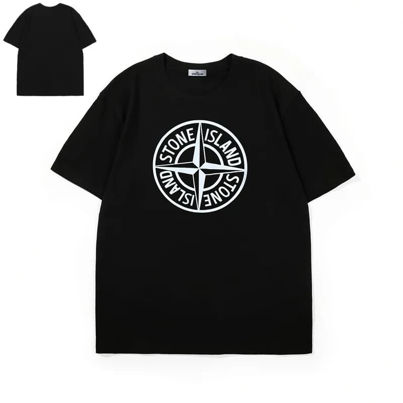 Stone Island Logo T-Shirt Compass Logo — 807黑色