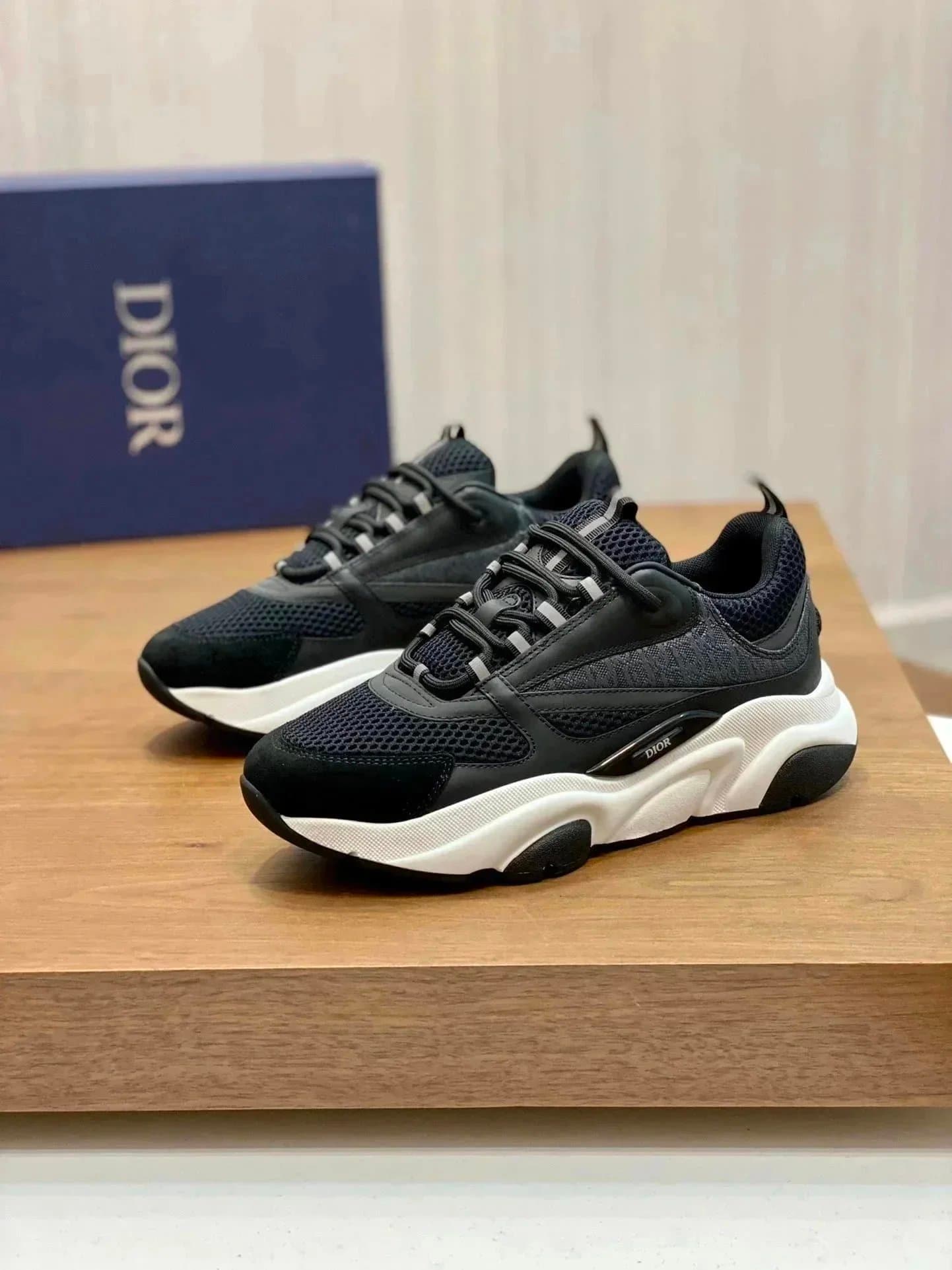 Dior B22 Sneaker Black Mesh and Leather